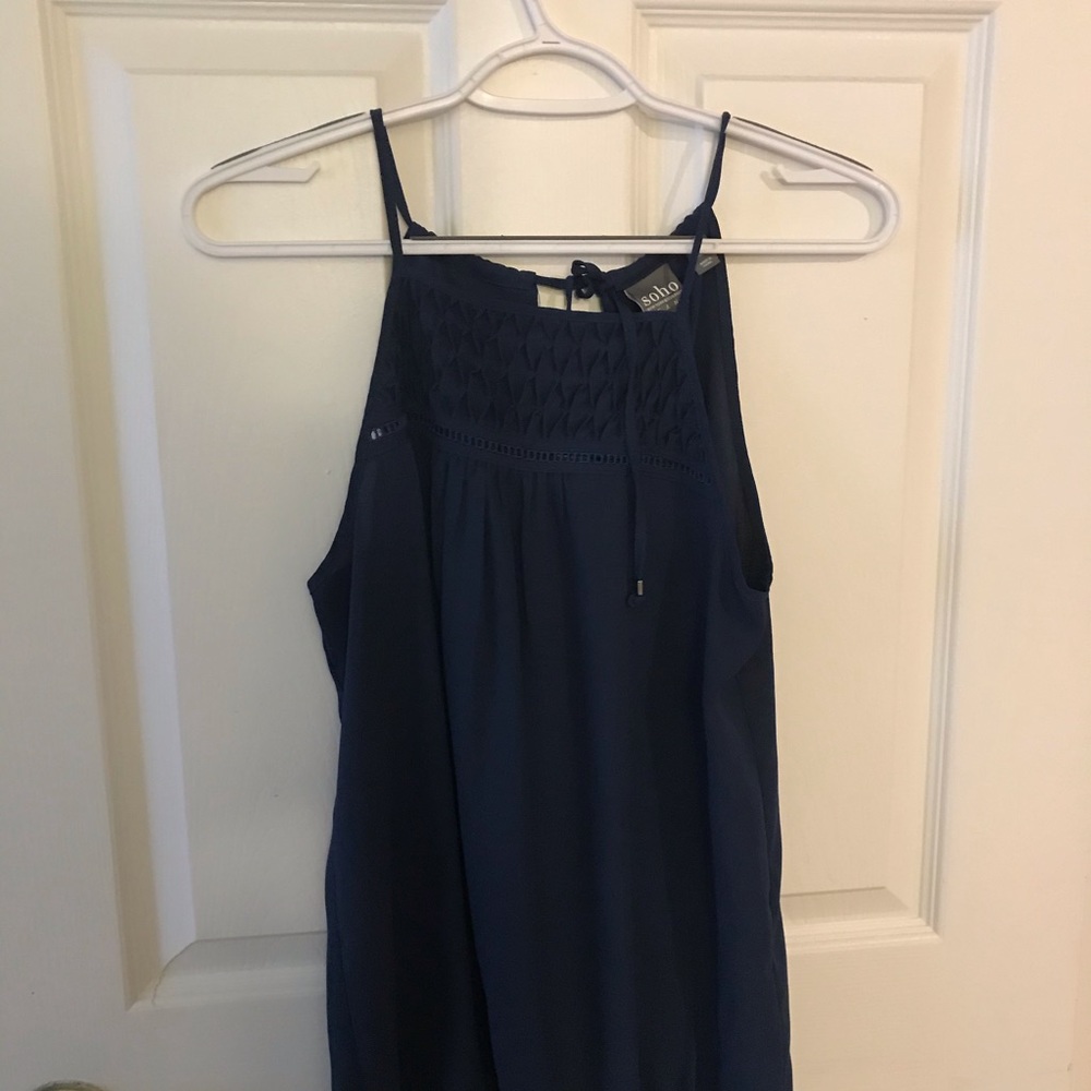 Navy Blue Blouse Tank Top